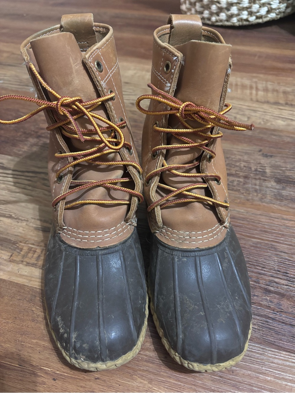 L.L. Bean Brown Tan and Dark Brown Duck Boots